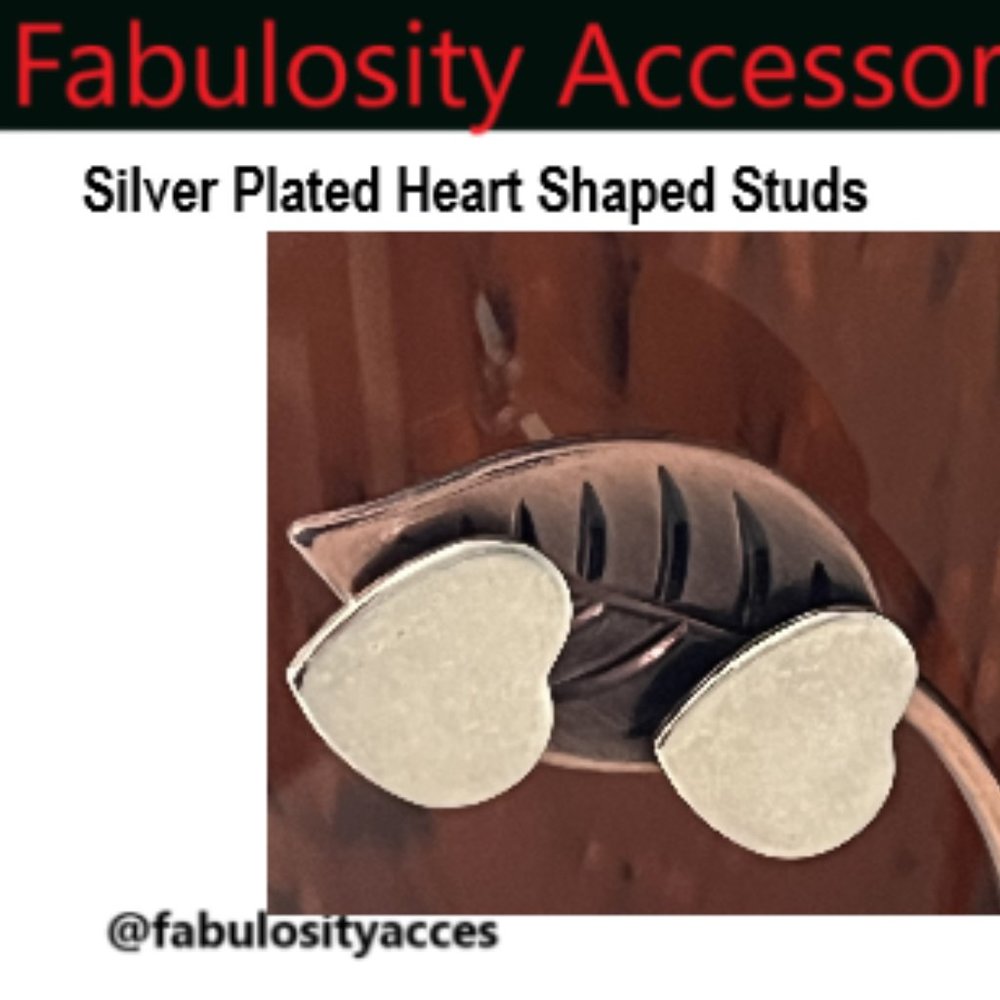 Adorable Silver Plated Heart Shaped Stud Earrings